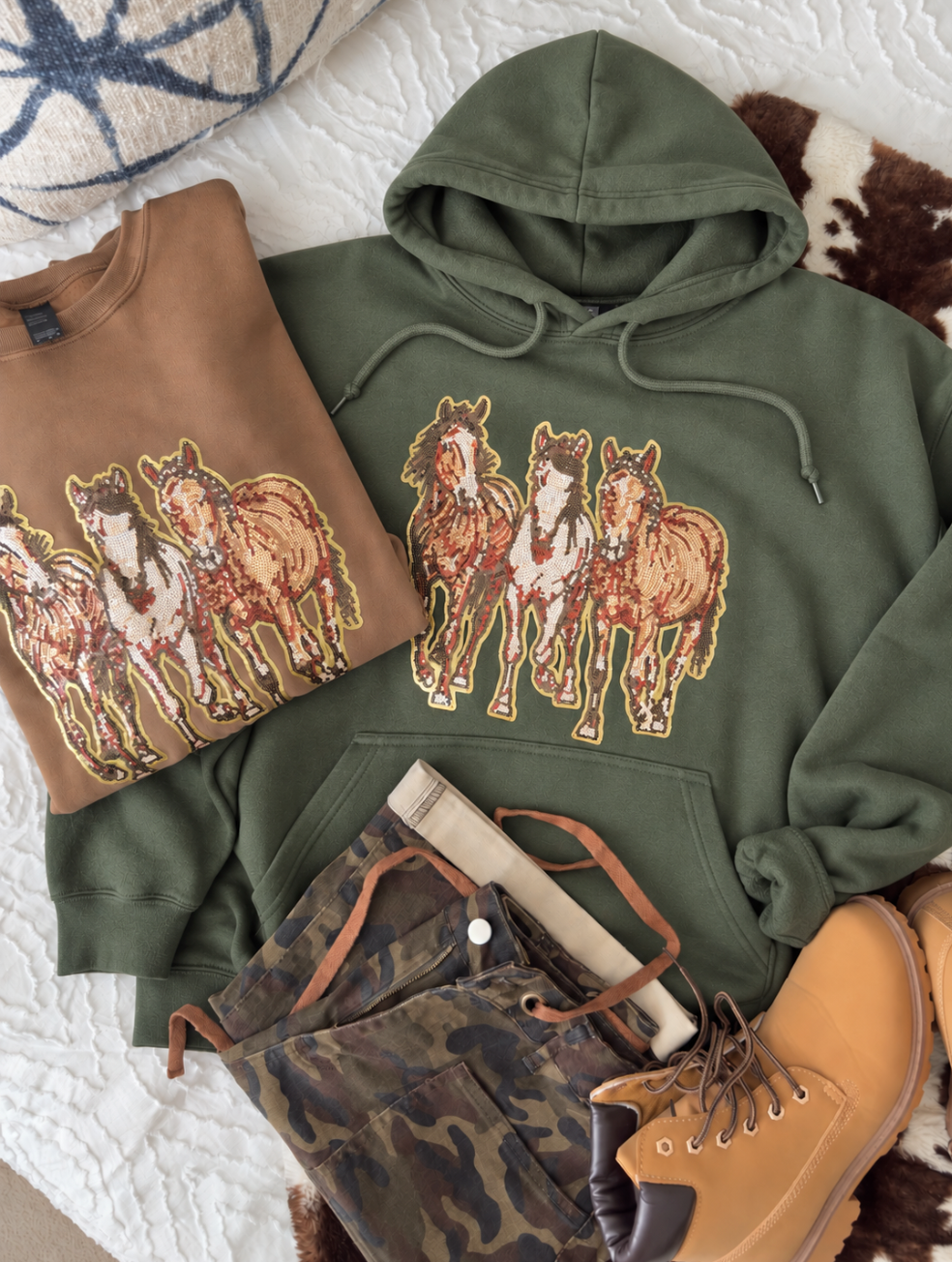 Sequin Wild Horse Pullover