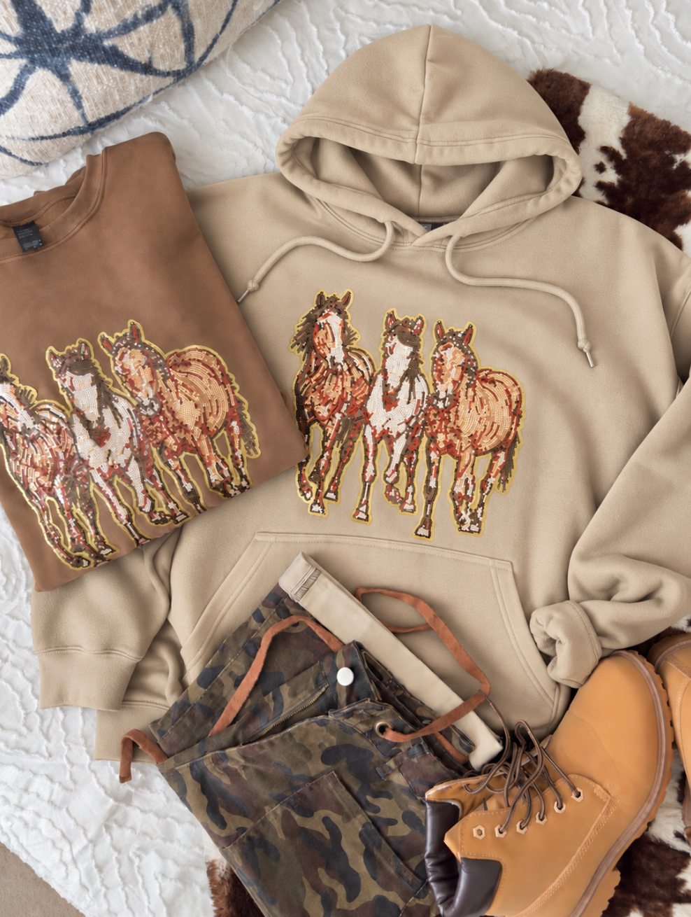 Sequin Wild Horse Pullover