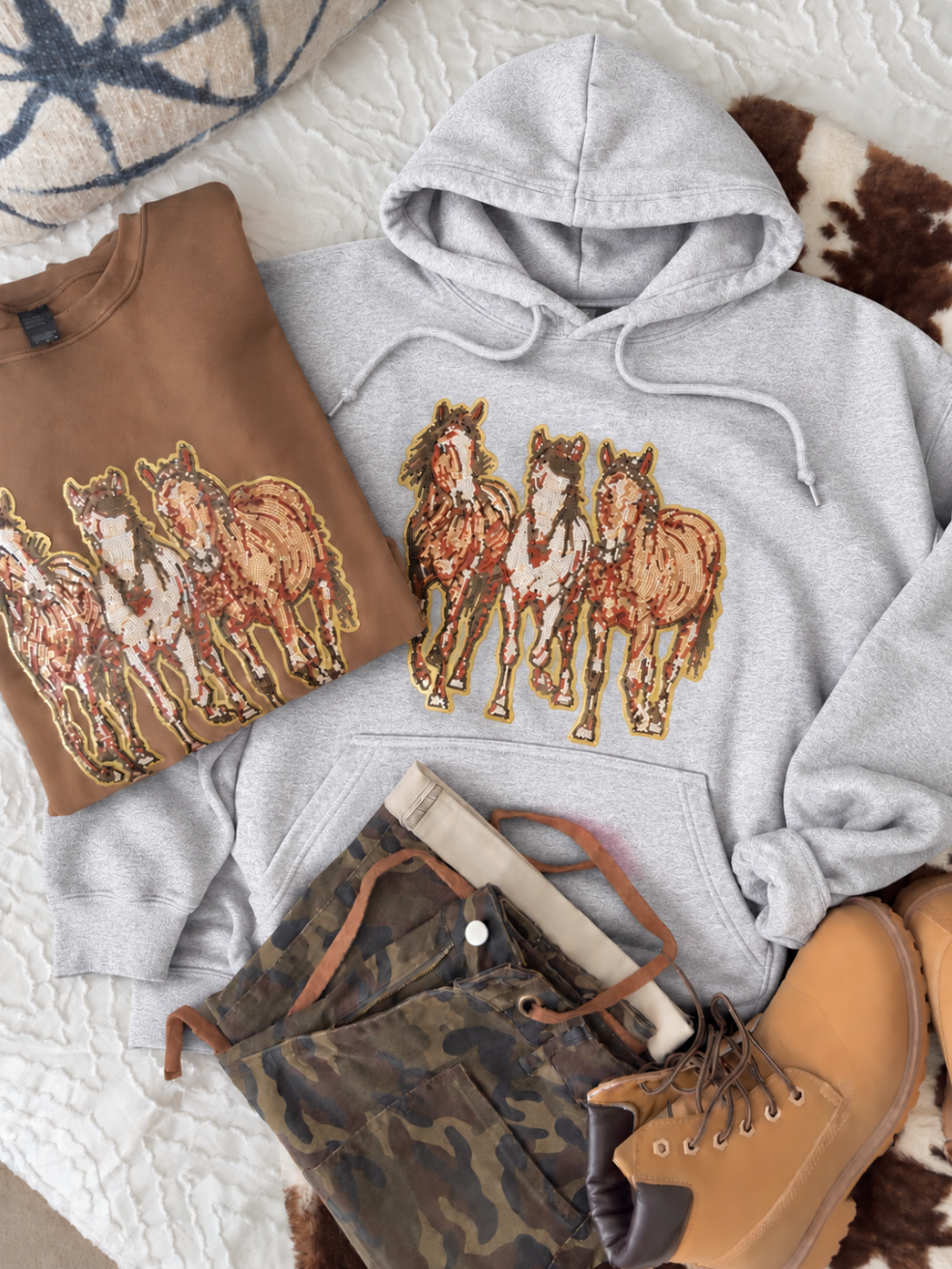 Sequin Wild Horse Pullover