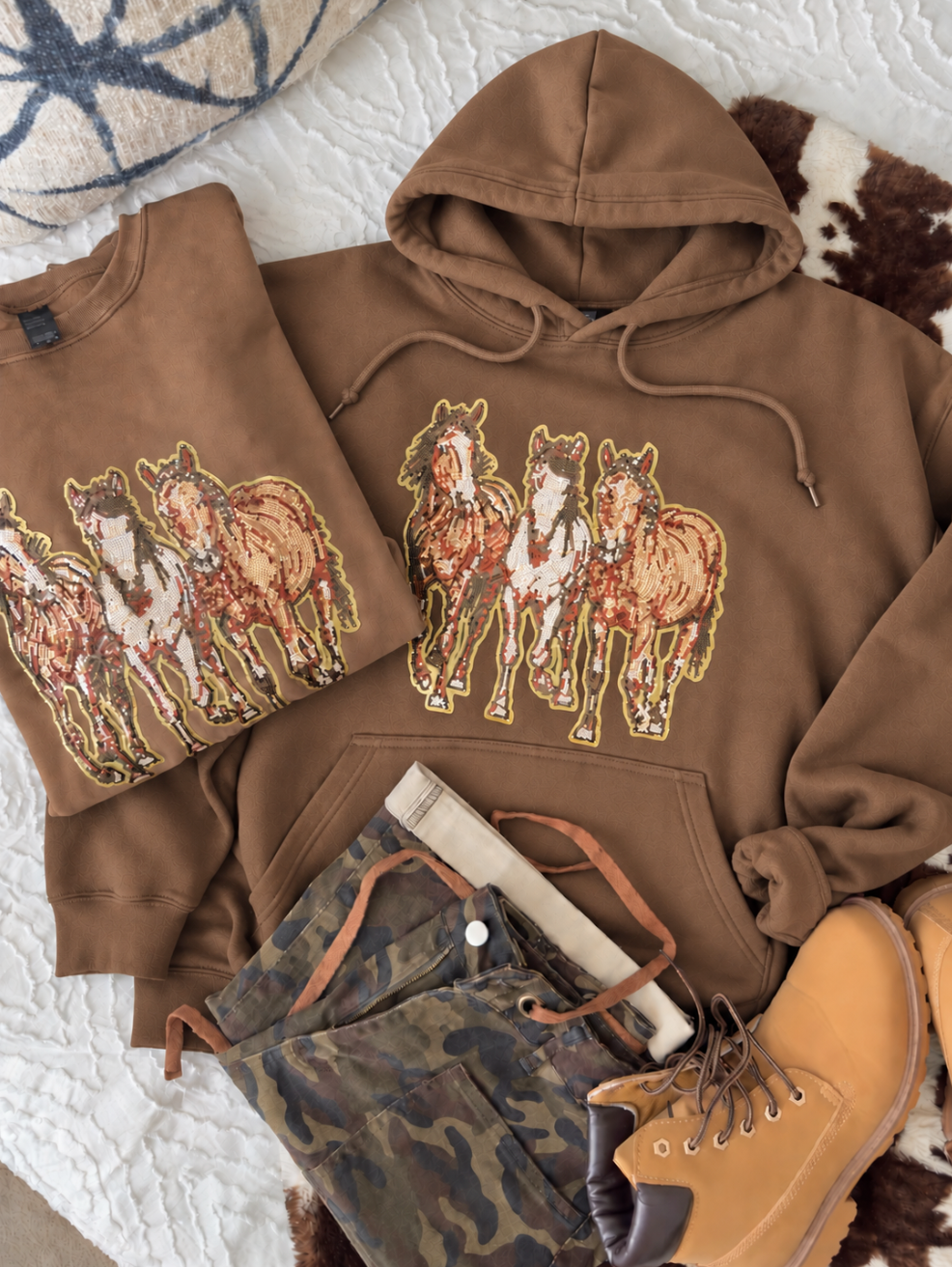 Sequin Wild Horse Pullover